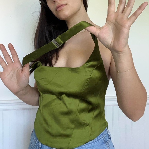 Pistachio green WILFRED satin top - Picture 6 of 6